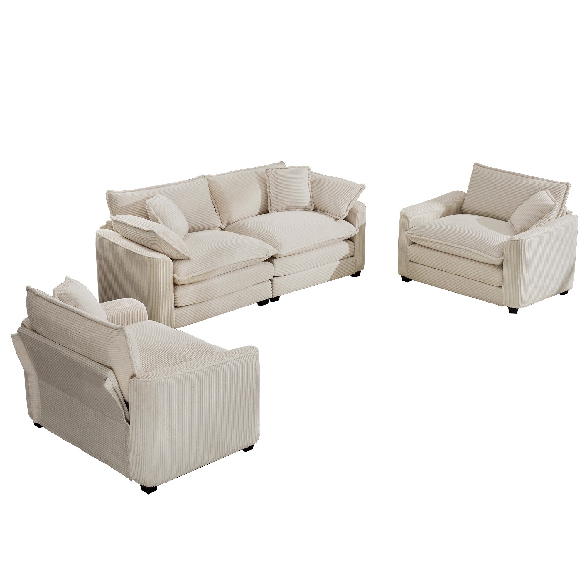 2+1+1Seater Flexible Combinations Sofa Set with One 2-Seater Sofas
